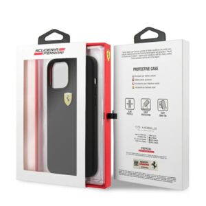 Ferrari FESSIHCP12LBK Apple iPhone 12 Pro Max 6,7" juodos spalvos kietas dėklas On Track Silicone - Image 9