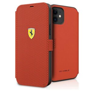 Ferrari FESPEFLBKP12SRE Apple iPhone 12 mini 5,4" raudonos spalvos book On Track Perforated