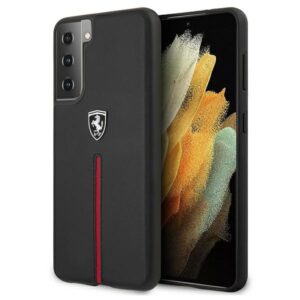 Ferrari FEOSIHCS21SBK S21 G991 juodos spalvos kietas dėklas Off Track Leather Nylon Stripe