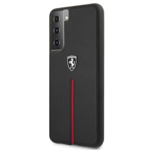 Ferrari FEOSIHCS21MBK S21+ G996 juodos spalvos kietas dėklas Off Track Leather Nylon Stripe - Image 2