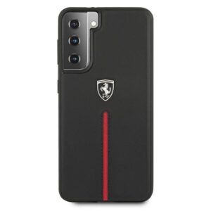 Ferrari FEOSIHCS21MBK S21+ G996 juodos spalvos kietas dėklas Off Track Leather Nylon Stripe - Image 3