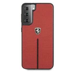 Ferrari FEOSIHCS21MRE S21+ G996 red kietas dėklas Off Track Leather Nylon Stripe - Image 3