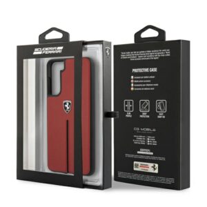 Ferrari FEOSIHCS21MRE S21+ G996 red kietas dėklas Off Track Leather Nylon Stripe - Image 8