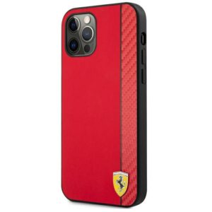Ferrari FESAXHCP12LRE Apple iPhone 12 Pro Max 6,7" red kietas dėklas On Track Carbon Stripe - Image 2