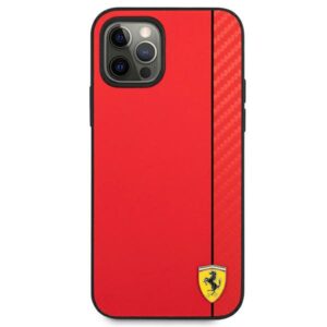 Ferrari FESAXHCP12LRE Apple iPhone 12 Pro Max 6,7" red kietas dėklas On Track Carbon Stripe - Image 3