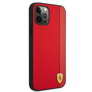 Ferrari FESAXHCP12LRE Apple iPhone 12 Pro Max 6,7" red kietas dėklas On Track Carbon Stripe - Image 4