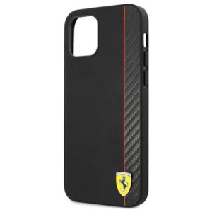 Ferrari FESAXHCP12SBK Apple iPhone 12 mini 5,4" juodos spalvos kietas dėklas On Track Carbon Stripe - Image 6