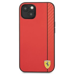 Ferrari FESAXHCP13SRE Apple iPhone 13 mini 5,4" red kietas dėklas On Track Carbon Stripe - Image 3