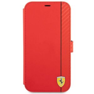 Ferrari FESAXFLBKP13SRE Apple iPhone 13 mini 5,4" raudonos spalvos book On Track Carbon Stripe - Image 2