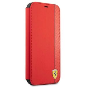 Ferrari FESAXFLBKP13SRE Apple iPhone 13 mini 5,4" raudonos spalvos book On Track Carbon Stripe - Image 3