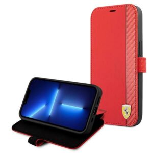 Ferrari FESAXFLBKP13SRE Apple iPhone 13 mini 5,4" raudonos spalvos book On Track Carbon Stripe - Image 6