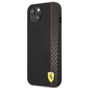 Ferrari FESAXHCP13SBK Apple iPhone 13 mini 5,4" juodos spalvos kietas dėklas On Track Carbon Stripe - Image 2