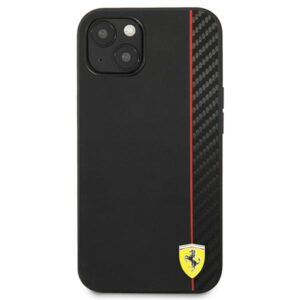 Ferrari FESAXHCP13SBK Apple iPhone 13 mini 5,4" juodos spalvos kietas dėklas On Track Carbon Stripe - Image 3