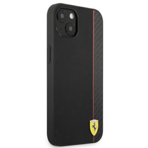 Ferrari FESAXHCP13SBK Apple iPhone 13 mini 5,4" juodos spalvos kietas dėklas On Track Carbon Stripe - Image 4