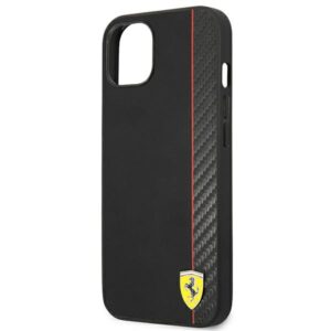 Ferrari FESAXHCP13SBK Apple iPhone 13 mini 5,4" juodos spalvos kietas dėklas On Track Carbon Stripe - Image 6