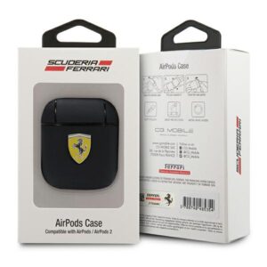 Ferrari FESA2LEBK AirPods dėklas juodos spalvos On Track Leather - Image 4