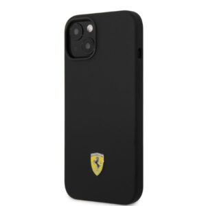 Ferrari FEHMSIP14MBK Apple iPhone 14 Plus / 15 Plus 6.7" juodos spalvos kietas dėklas Silicone Metal Logo Magsafe - Image 2