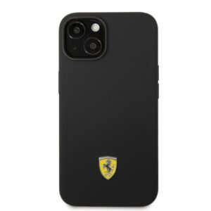 Ferrari FEHMSIP14MBK Apple iPhone 14 Plus / 15 Plus 6.7" juodos spalvos kietas dėklas Silicone Metal Logo Magsafe - Image 3