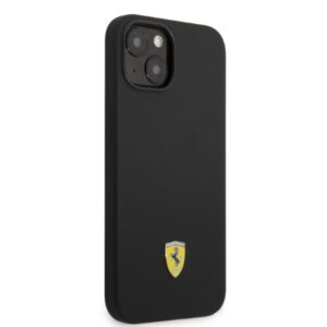 Ferrari FEHMSIP14MBK Apple iPhone 14 Plus / 15 Plus 6.7" juodos spalvos kietas dėklas Silicone Metal Logo Magsafe - Image 4