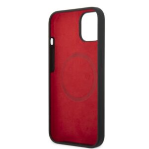 Ferrari FEHMSIP14MBK Apple iPhone 14 Plus / 15 Plus 6.7" juodos spalvos kietas dėklas Silicone Metal Logo Magsafe - Image 7