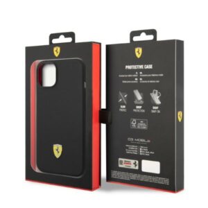 Ferrari FEHMSIP14MBK Apple iPhone 14 Plus / 15 Plus 6.7" juodos spalvos kietas dėklas Silicone Metal Logo Magsafe - Image 8
