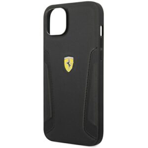 Ferrari FEHCP14MRBUK Apple iPhone 14 Plus / 15 Plus 6.7" juodos spalvos kietas dėklas Leather Stamp Sides - Image 6