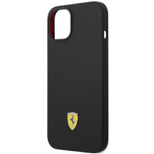 Ferrari FEHCP14MSIBBK Apple iPhone 14 Plus /15 Plus 6,7" juodos spalvos kietas dėklas Silicone Metal Logo - Image 6