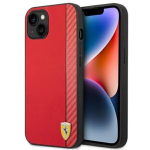 Ferrari FEHCP14MAXRE Apple iPhone 14 Plus / 15 Plus 6.7" red kietas dėklas Carbon