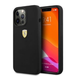 Ferrari FESSIHMP13XBK Apple iPhone 13 Pro Max 6,7" juodos spalvos kietas dėklas Silicone MagSafe