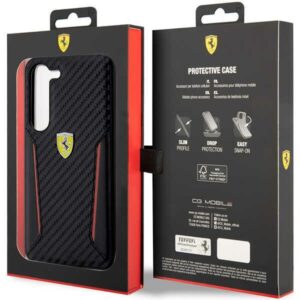 Ferrari FEHCS23MNPYK S23+ S916 juodos spalvos kietas dėklas Carbon Contrast Edges - Image 8