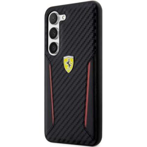 Ferrari FEHCS23MNPYK S23+ S916 juodos spalvos kietas dėklas Carbon Contrast Edges - Image 2
