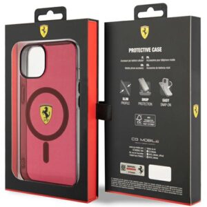 Ferrari FEHMP14SURKR Apple iPhone 14 / 15 / 13 6.1" red kietas dėklas Translucent Magsafe - Image 8