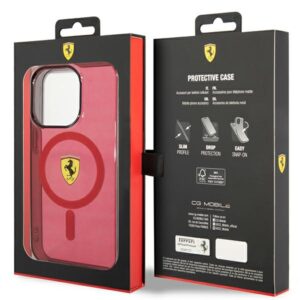 Ferrari FEHMP14XURKR Apple iPhone 14 Pro Max 6.7" red kietas dėklas Translucent Magsafe - Image 8