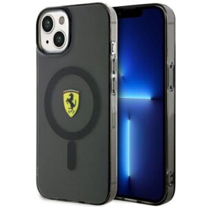 Ferrari FEHMP14SURKK Apple iPhone 14 / 15 / 13 6.1" juodos spalvos kietas dėklas Translucent Magsafe