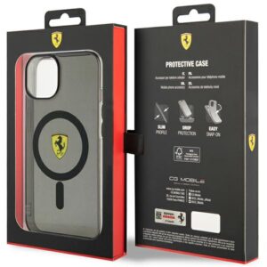 Ferrari FEHMP14SURKK Apple iPhone 14 / 15 / 13 6.1" juodos spalvos kietas dėklas Translucent Magsafe - Image 8