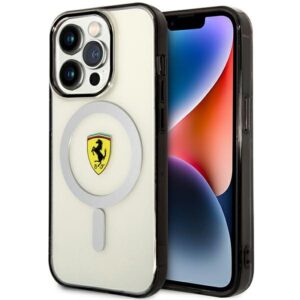 Ferrari FEHMP14XURKT Apple iPhone 14 Pro Max 6.7" skaidrus kietas dėklas Outline Magsafe