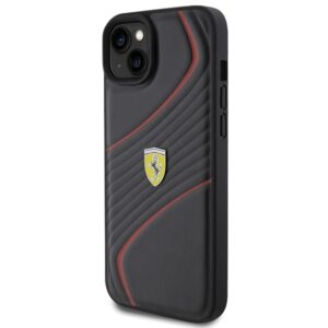 Ferrari FEHCP15MPTWK Apple iPhone 15 Plus /14 Plus 6.7" juodos spalvos kietas dėklas Twist Metal Logo - Image 2