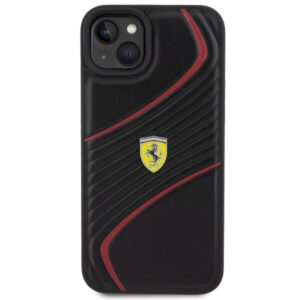 Ferrari FEHCP15MPTWK Apple iPhone 15 Plus /14 Plus 6.7" juodos spalvos kietas dėklas Twist Metal Logo - Image 3