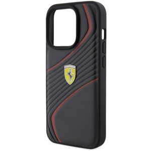 Ferrari FEHCP15LPTWK Apple iPhone 15 Pro 6.1" juodos spalvos kietas dėklas Twist Metal Logo - Image 6