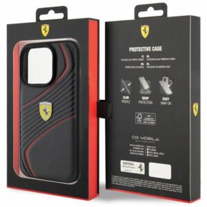 Ferrari FEHCP15LPTWK Apple iPhone 15 Pro 6.1" juodos spalvos kietas dėklas Twist Metal Logo - Image 8