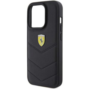 Ferrari FEHCP15LRDUK Apple iPhone 15 Pro 6.1" juodos spalvos kietas dėklas Quilted Metal Logo - Image 6