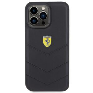 Ferrari FEHCP15XRDUK Apple iPhone 15 Pro Max 6.7" juodos spalvos kietas dėklas Quilted Metal Logo - Image 3