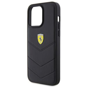 Ferrari FEHCP15XRDUK Apple iPhone 15 Pro Max 6.7" juodos spalvos kietas dėklas Quilted Metal Logo - Image 6