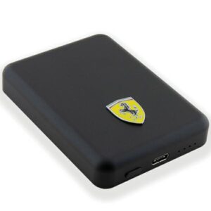 Ferrari Powerbank FEPB5MNCAK 15W 5000mAh juodos spalvos Metal Logo MagSafe - Image 4
