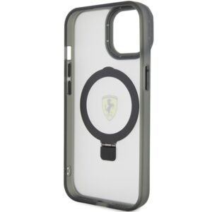 Ferrari FEHMP15SUSCAK Apple iPhone 15 / 14 /13 6.1" juodos spalvos kietas dėklas Ring Stand 2023 Collection MagSa - Image 7
