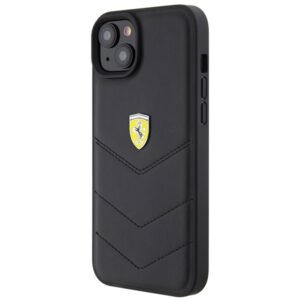 Ferrari FEHCP15MRDUK Apple iPhone 15 Plus / 14 Plus 6.7" juodos spalvos kietas dėklas Quilted Metal Logo - Image 2