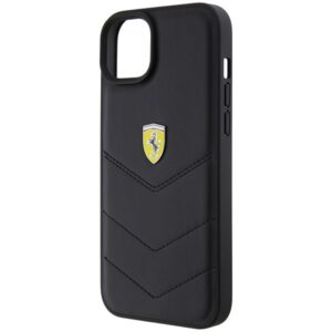 Ferrari FEHCP15MRDUK Apple iPhone 15 Plus / 14 Plus 6.7" juodos spalvos kietas dėklas Quilted Metal Logo - Image 6