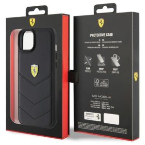 Ferrari FEHCP15MRDUK Apple iPhone 15 Plus / 14 Plus 6.7" juodos spalvos kietas dėklas Quilted Metal Logo - Image 8