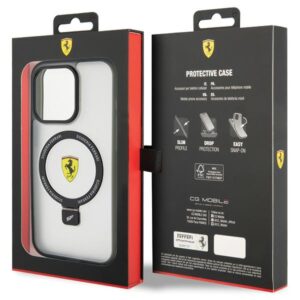 Ferrari FEHMP15LUSCAH Apple iPhone 15 Pro 6.1" skaidrus kietas dėklas Ring Stand 2023 Collection MagSafe - Image 8