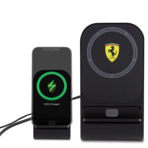 Ferrari belaidis įkroviklis FEMFBMALK 15W juodos spalvos 2023 Collection MagSafe - Image 2